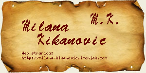 Milana Kikanović vizit kartica